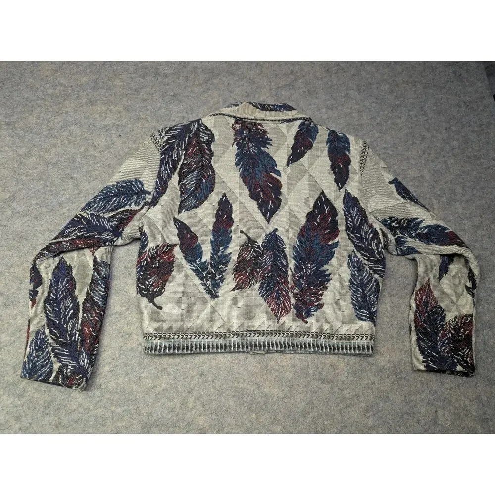SouthWest Canyon Large Tapestry Jacket Feather Aztec Tribal Festival Western